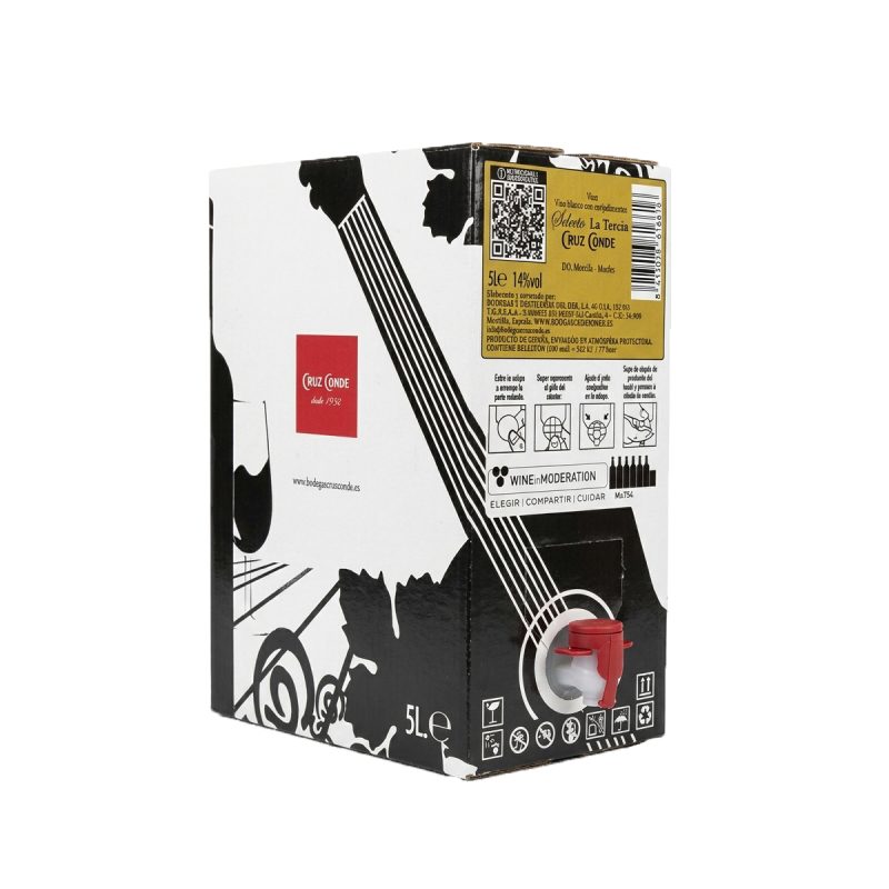 Selecto La Tercia Cruz Conde bag in box 5 litros, vino blanco con envejecimiento D.O.P. Montilla-Moriles