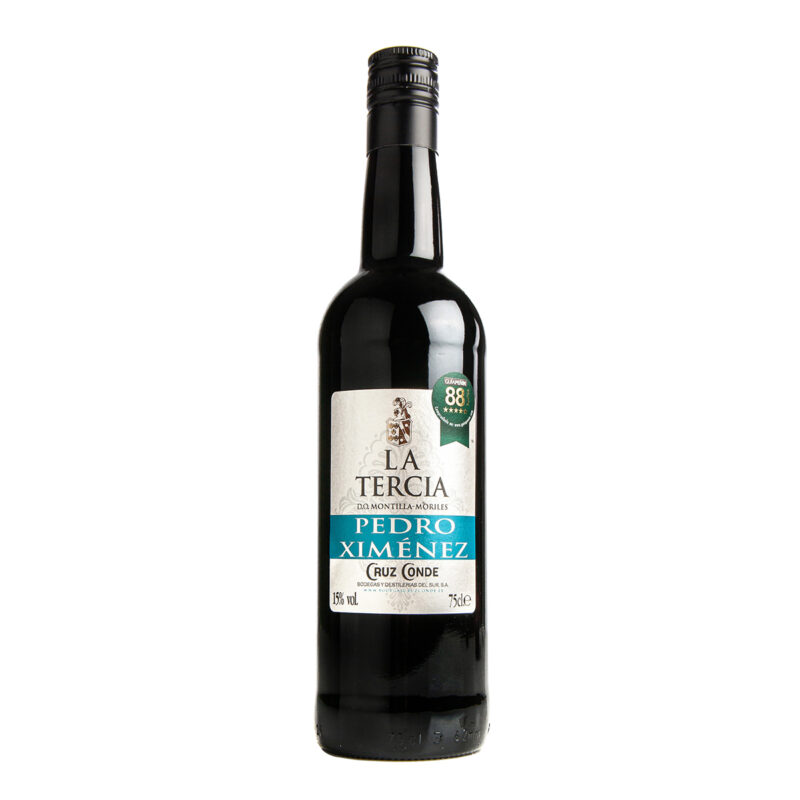 Pedro Ximénez La Tercia Cruz Conde botella 75 cl, vino dulce PX D.O.P. Montilla-Moriles