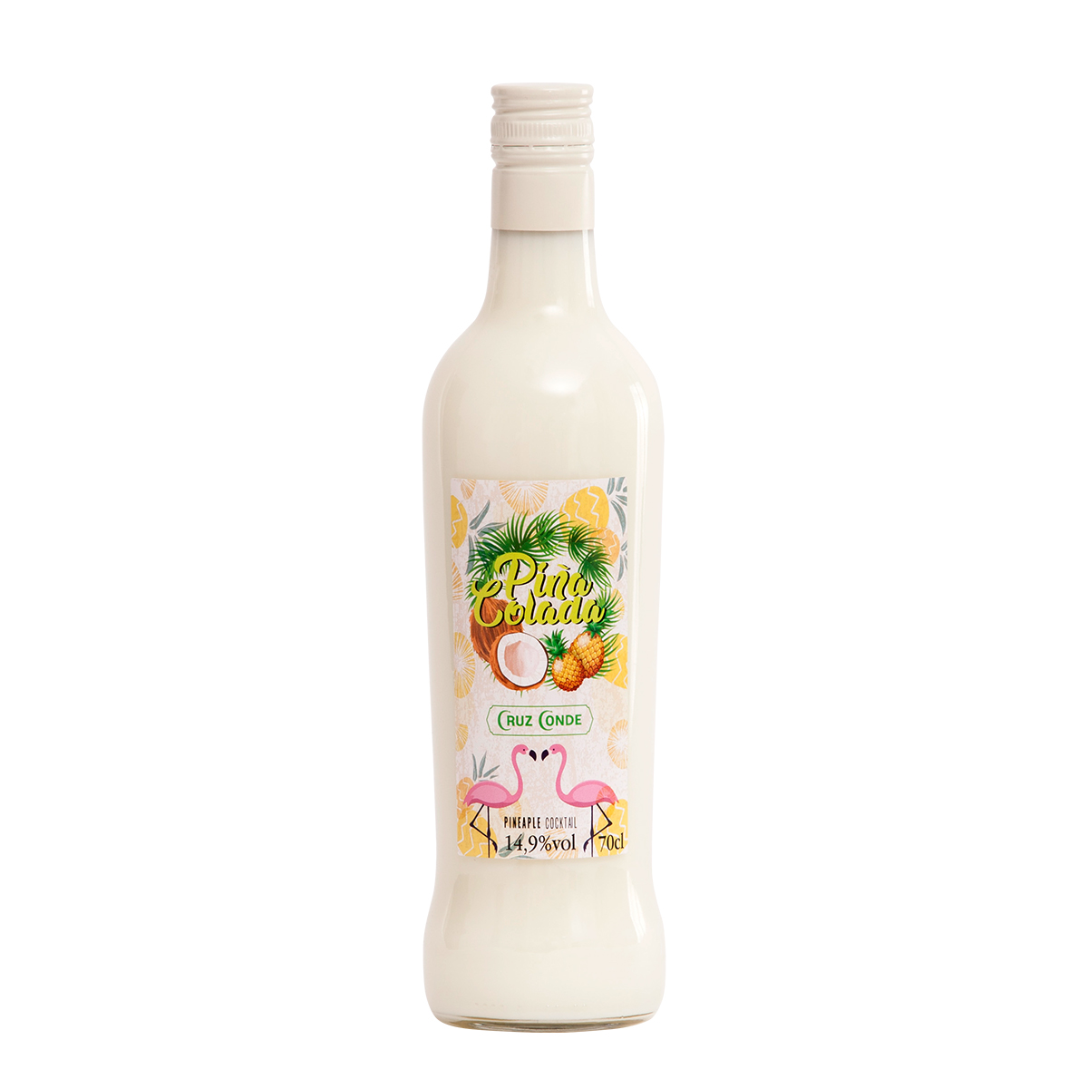 Piña Colada Cruz Conde cóctel tropical embotellado, botella 70 cl