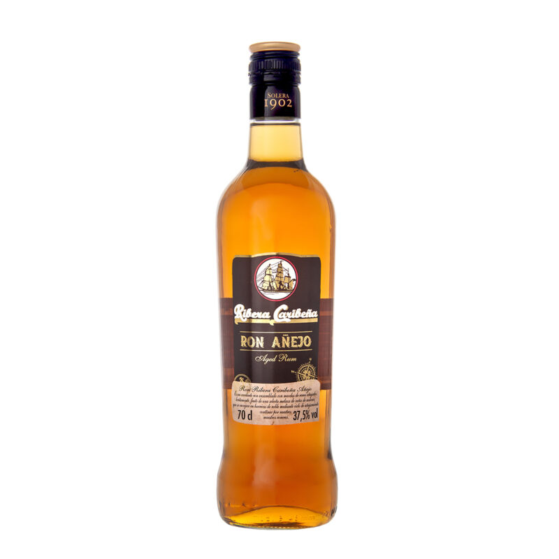 Ron Ribera Caribeña Añejo sello Solera 1902, botella 70 cl