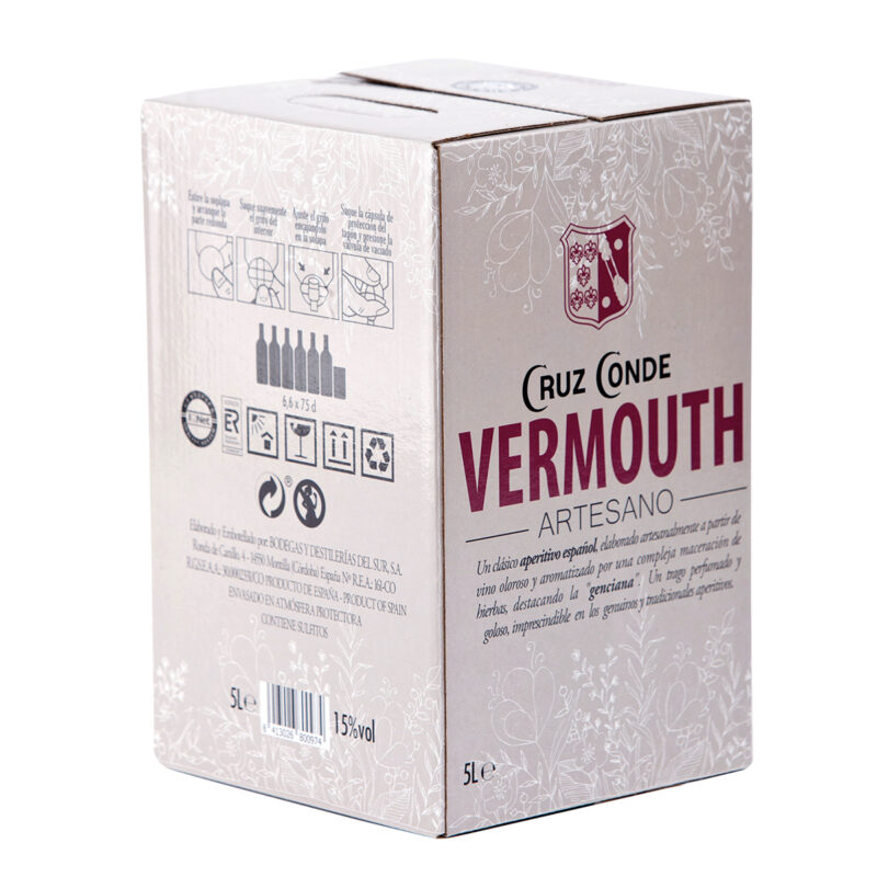 Vermouth Artesano 5 litros Cruz Conde bag in box, vermut de vino oloroso