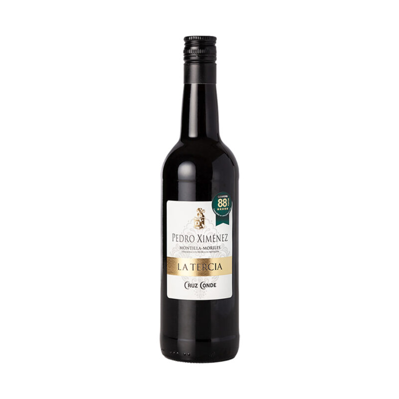 Pedro Ximénez La Tercia Cruz Conde botella 75 cl, vino dulce PX D.O.P. Montilla-Moriles