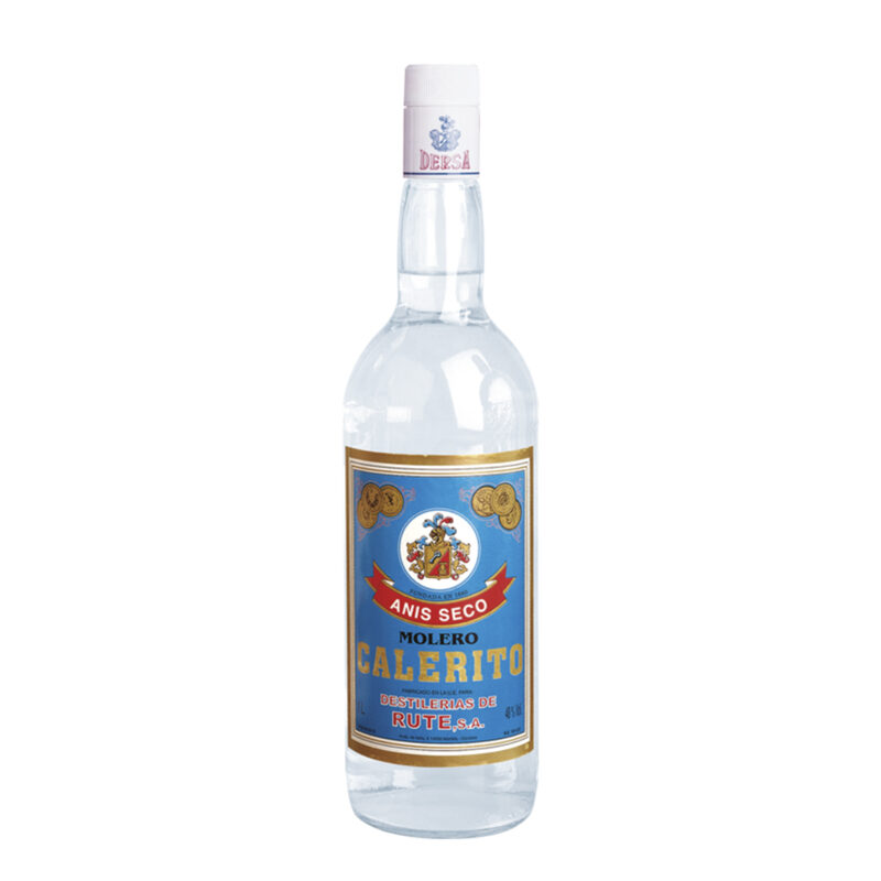 Anís Seco Molero Calerito 1 L, anís seco en botella de cristal