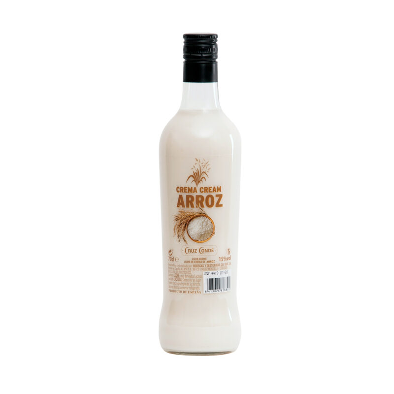 Licor Crema Arroz Cruz Conde, botella 70 cl