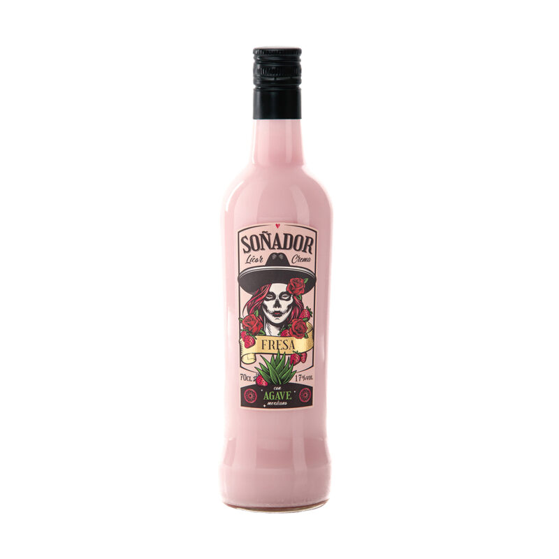 Licor Crema Fresa Soñador 70 cl con agave mexicano
