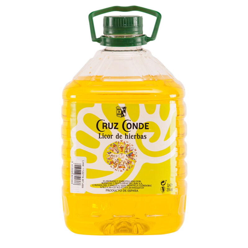 Licor de Hierbas Cruz Conde 3 L en garrafa con asa