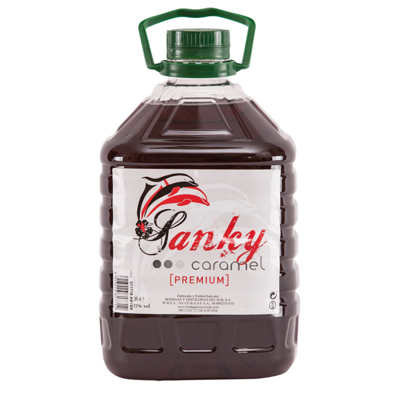 Sanky Caramel 3 L bebida espirituosa de caramelo en garrafa con asa