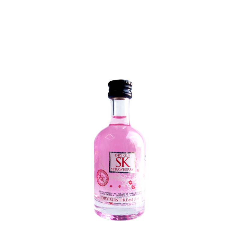 Gin SK Strawberry 5 cl miniatura de ginebra rosa